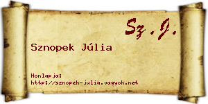 Sznopek Júlia névjegykártya