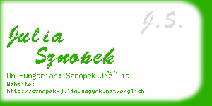 julia sznopek business card